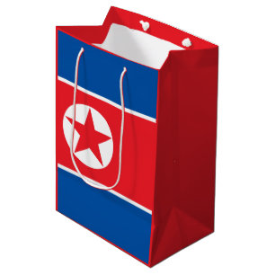 Sacola Para Presentes Média Bandeira norte-coreana