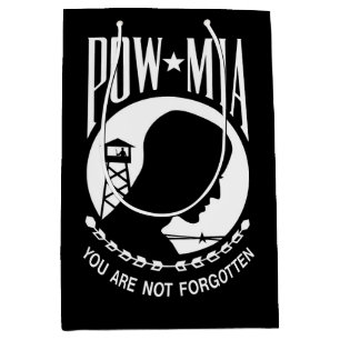 Sacola Para Presentes Média Bandeira POW MIA: Soldados desaparecidos da Guerra