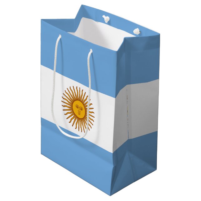 Sacola Para Presentes Média Bandera de bandeira da Argentina (Frente inclinada)