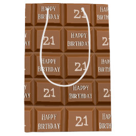 Sacola Para Presentes Média Bar doce de chocolate feliz