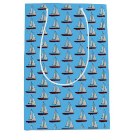 Sacola Para Presentes Média Barco à vela vermelho