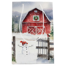 Barn de Natal Aquarela com Neve