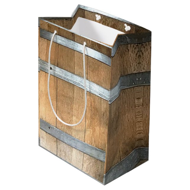 Sacola Para Presentes Média Barril de Uísque (Verso inclinado)