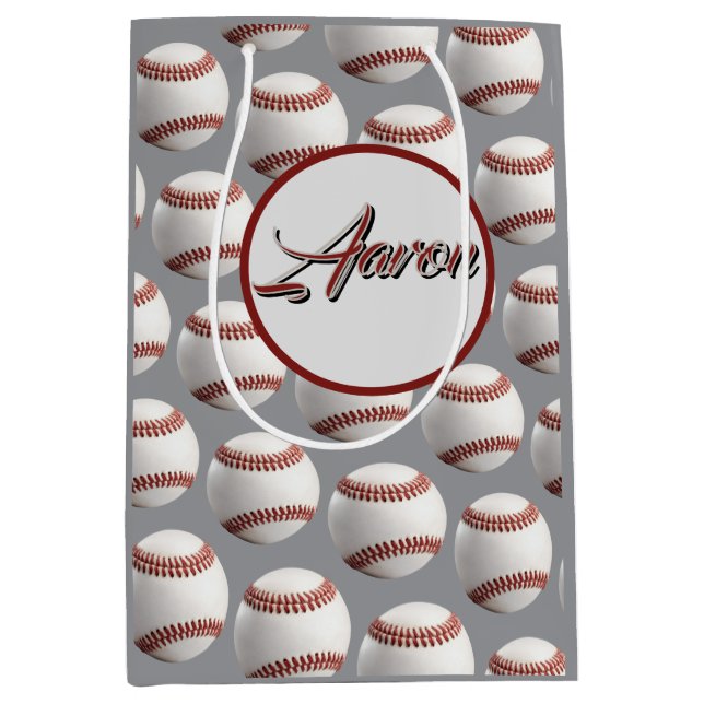 Sacola Para Presentes Média Basebol Personalizado (Frente)