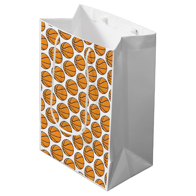 Sacola Para Presentes Média Basketball Sports Kids Game Party Theme Fun (Frente inclinada)