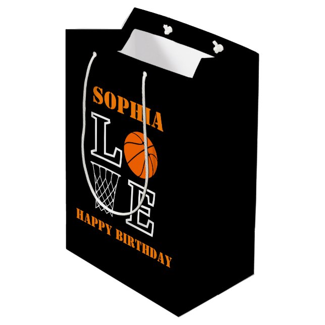 Sacola Para Presentes Média Basquete Black Birthday Nado (Verso inclinado)