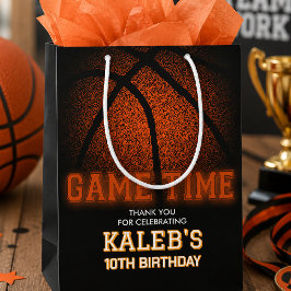 Sacola Para Presentes Média Basquete no Dia do Jogo de Aniversário, Aniversári