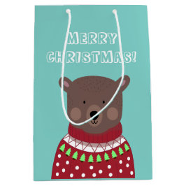 Sacola Para Presentes Média Bear Natal