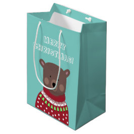 Sacola Para Presentes Média Bear Natal