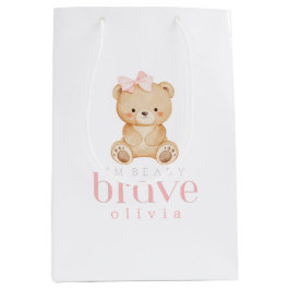 Sacola Para Presentes Média beary brave childhood cancer sick kids custom name