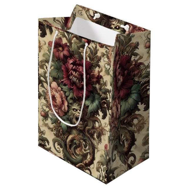 Sacola Para Presentes Média Beastly Buquê - Vitoriano Gótico (Frente inclinada)
