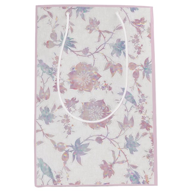 Sacola Para Presentes Média Beautiful pink watercolours (Frente)