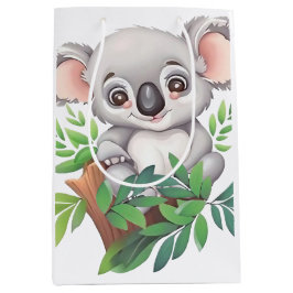 Sacola Para Presentes Média Bebê Adorável Urso Koala