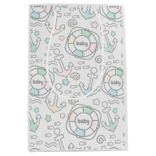 Sacola Para Presentes Média Bebê Ahoy - Saco de Presente Náutico