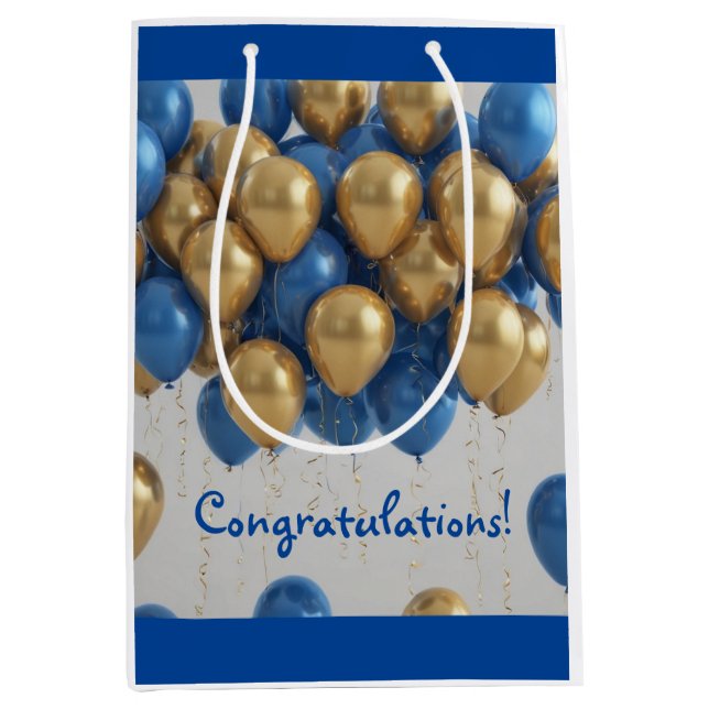 Sacola Para Presentes Média Bebê-Boy Balloons (Frente)