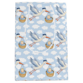 Sacola Para Presentes Média Bebê de Entrega de Tempestade - Azul