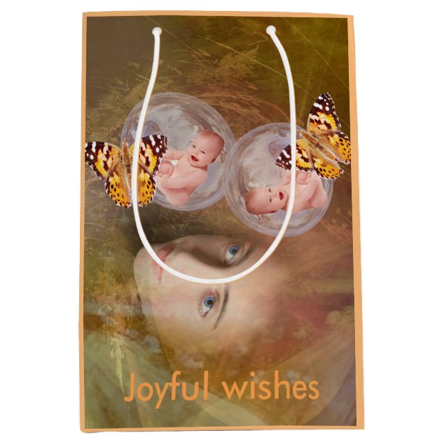 Sacola Para Presentes Média Bebê e gêmeos (Frente)