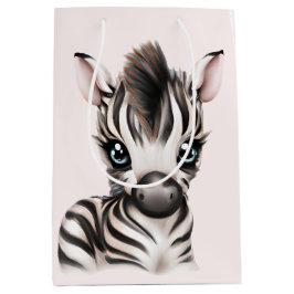 Sacola Para Presentes Média Bebê Zebra Adorável
