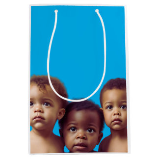 Sacola Para Presentes Média Bebês bonitos com papel de embrulho para presentes