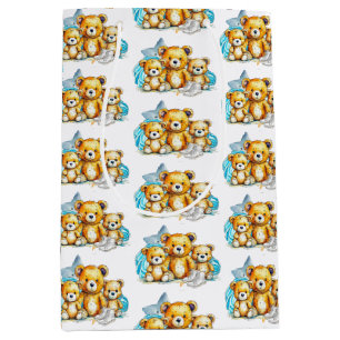Sacola Para Presentes Média Bebês gêmeos de Chá de fraldas a cores ou novo beb