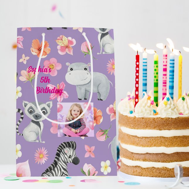 Sacola Para Presentes Média Bebês Tropicais Dão Saco para Crianças Aniversário (Criador carregado)