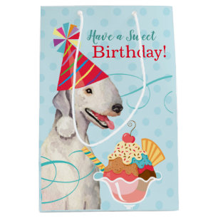 Sacola Para Presentes Média Bedlington Terrier Medium Gift Bag