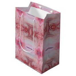 Sacola Para Presentes Média Beige Earth Toned Diamond Watercolor Pintado à Mão