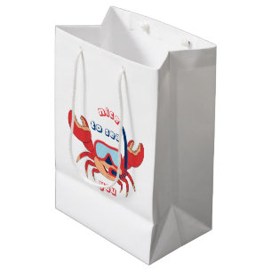 Sacola Para Presentes Média Bela Caricatura De Caranguejo Snorkel É Bom Te Am