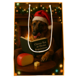 Sacola Para Presentes Média Belgian Malinois Cheese Tax Christmas gift bag