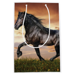 Sacola Para Presentes Média Belo Cavalo Negro