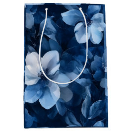 Sacola Para Presentes Média Belo Floral Azul