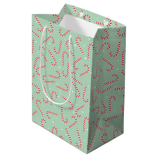 Sacola Para Presentes Média Bengalas de Natal (Verso inclinado)