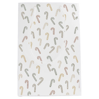 Sacola Para Presentes Média Bengalas Minimal Scandi Design de Natal			