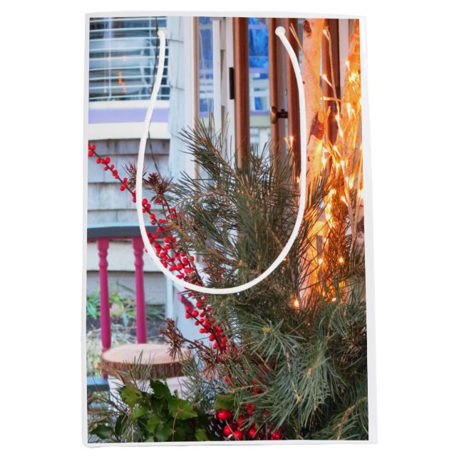 Sacola Para Presentes Média Berries e Luzes Feriados - Martha's Vineyard (Frente)