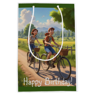 Sacola Para Presentes Média Bicicleta Aniversário