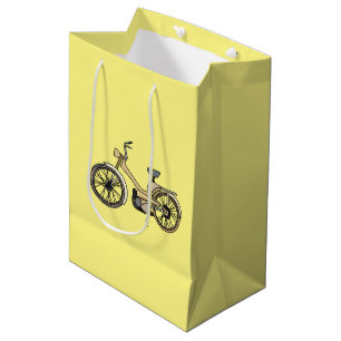 Sacola Para Presentes Média Bicicleta Motorizada Amarela 