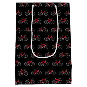 Sacola Para Presentes Média Bicicleta vermelha em preto