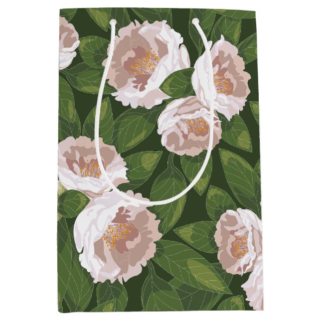 Sacola Para Presentes Média Big Bloom Camellia Charm (Frente)