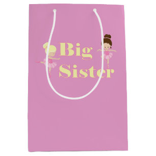 Sacola Para Presentes Média Big Sister Ballerina Sibling
