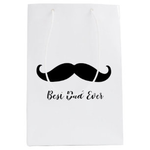 Sacola Para Presentes Média bigode preto e branco