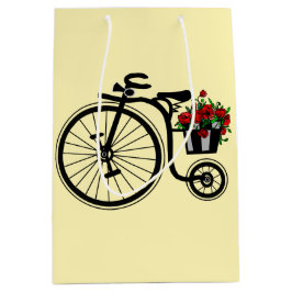 Sacola Para Presentes Média Bike com Flowers Gift Bag - Personalizável