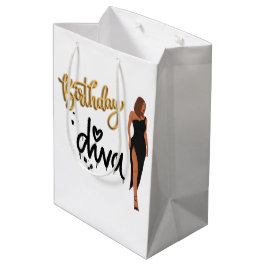 Sacola Para Presentes Média Birthday Diva Gift Bag