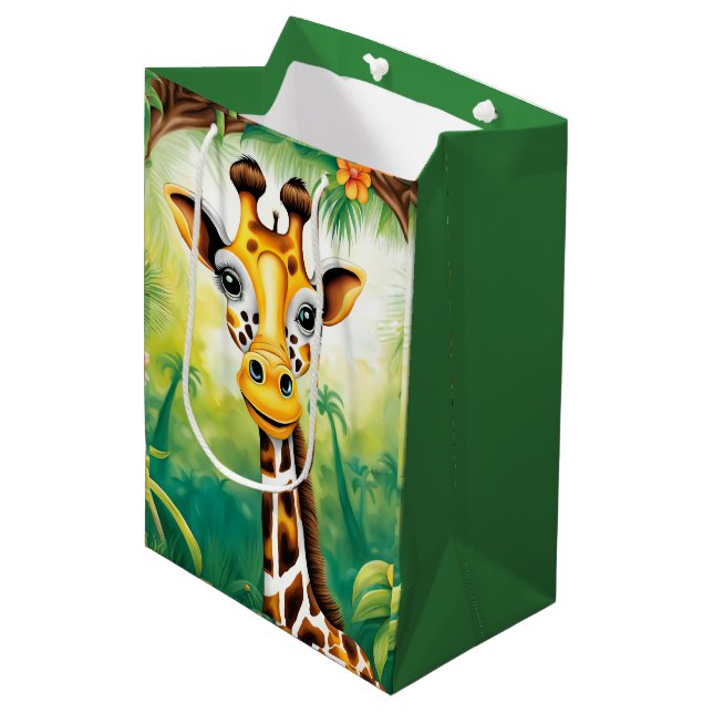 Sacola Para Presentes Média Birthday Giraffe (Frente inclinada)