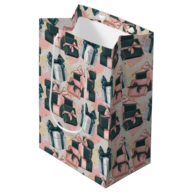 Sacola Para Presentes Média Birthday Pattern  (Frente inclinada)