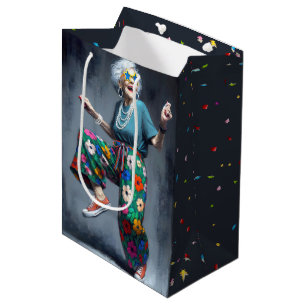 Sacola Para Presentes Média Birthday Velha Dançando