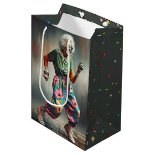 Sacola Para Presentes Média Birthday Velha Dançando