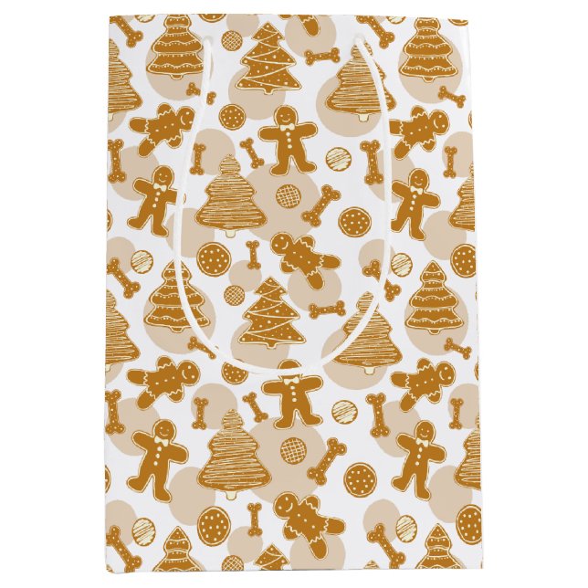 Sacola Para Presentes Média Biscoitos com ossos de cão (Frente)