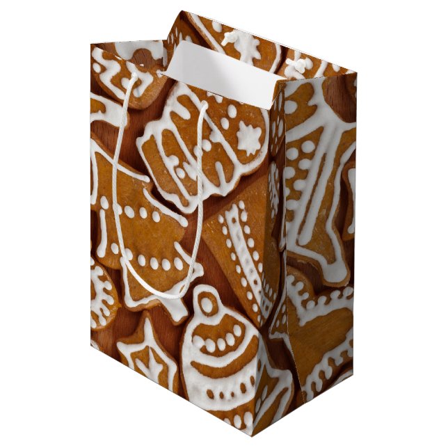 Sacola Para Presentes Média Biscoitos Natal de Natal (Frente inclinada)