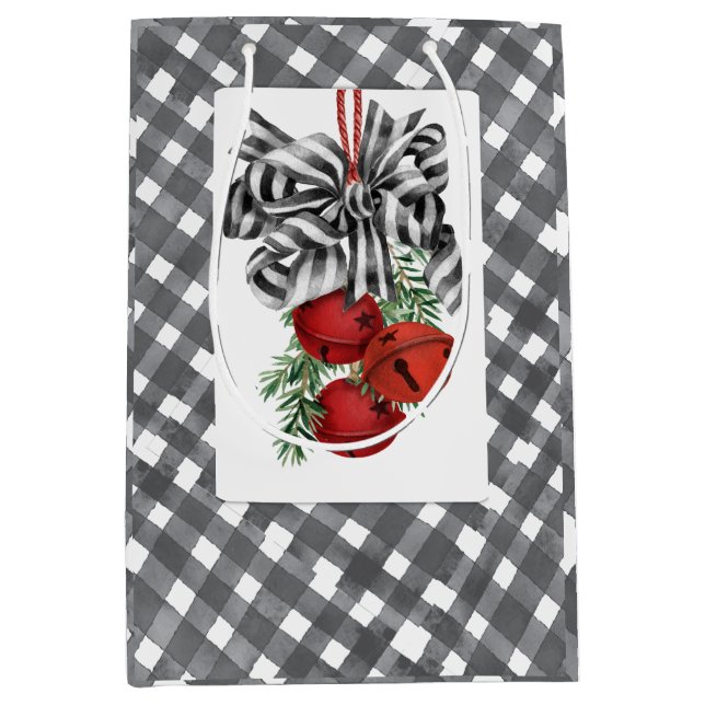 Sacola Para Presentes Média Black and White Noël Simple (Frente)