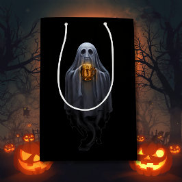Sacola Para Presentes Média Black Boos & Brews Fantasma Halloween